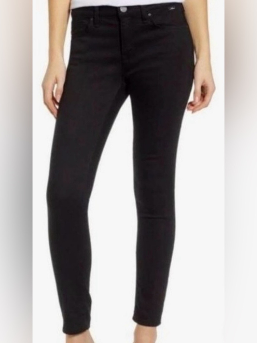 Mavi Adriana Mid Rise Super Skinny Black Jeans